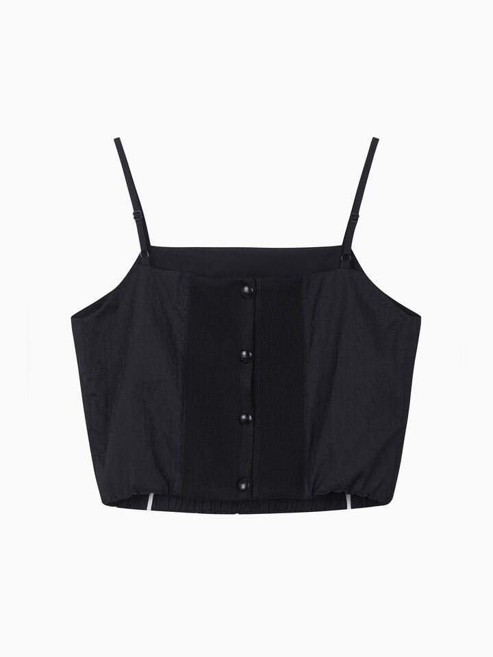 Black bustier with jacquard pattern - sisley k top - Preto | Sisley K image number 3